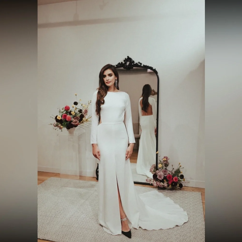 sarah seven wedding dress Exploring the Farrow Pink by fit to flare Sarah Seven Wedding Dresses